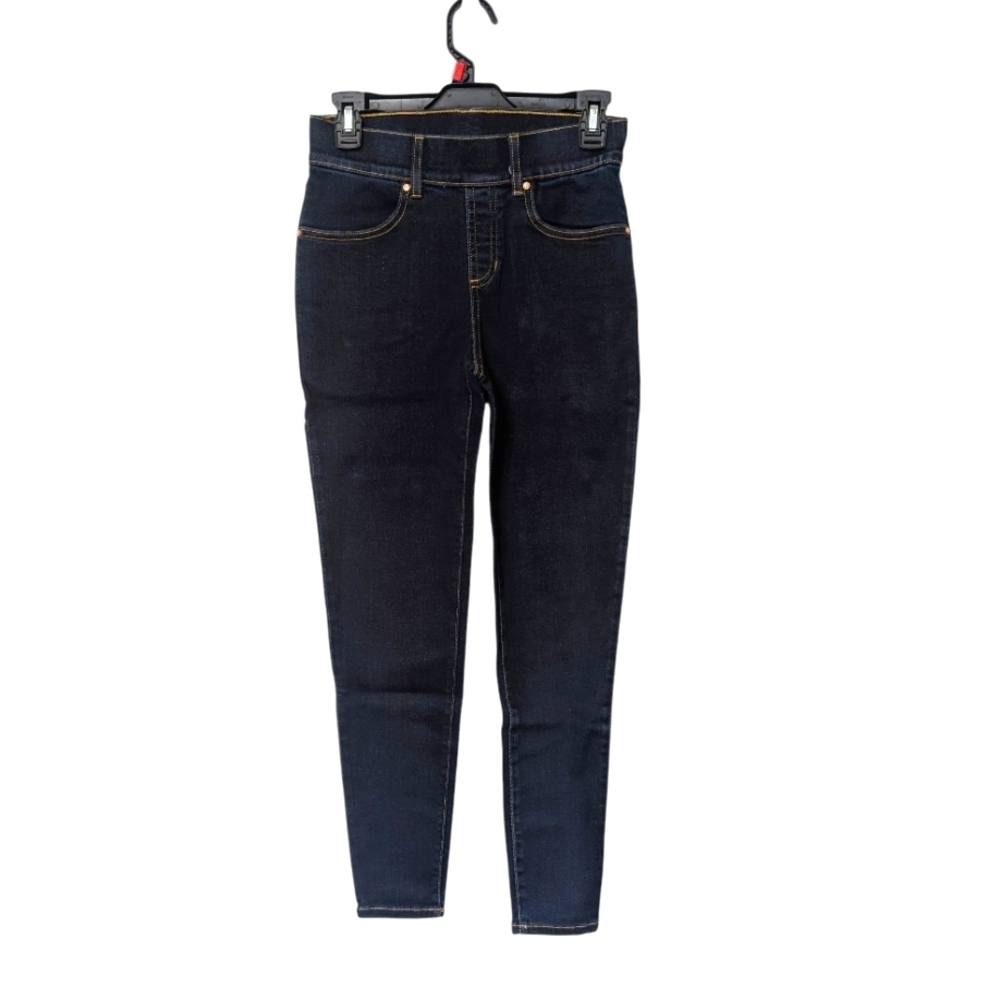 Betabrand Mission High Rise Dark Blue Skinny Women's Pull On Denim Yoga Jeans XS